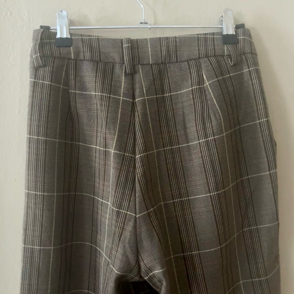 dazy β’ high waist brown plaid tartan loose wide leg pant trousers - Picture 12 of 16
